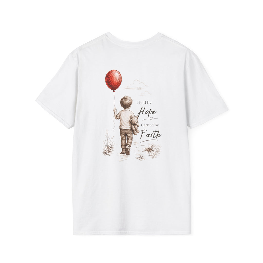 Little Boy with Red Balloon Inspirational Tee
