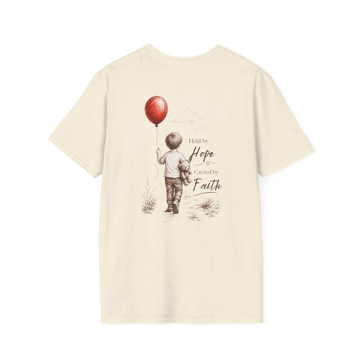 Little Boy with Red Balloon Inspirational Tee