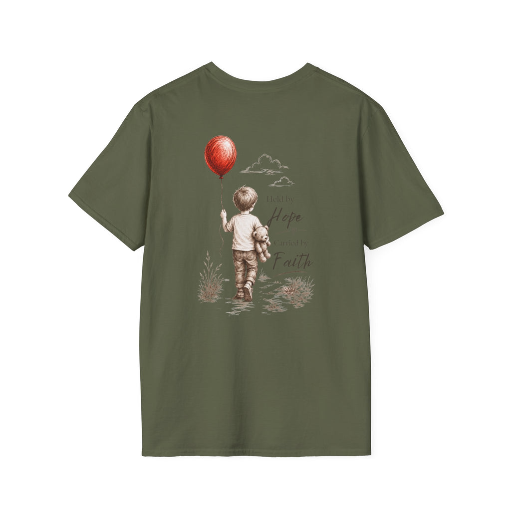 Little Boy with Red Balloon Inspirational Tee